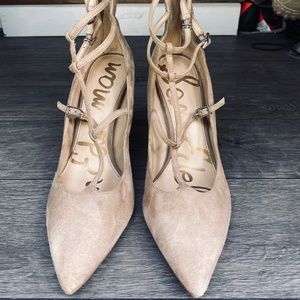 Sam Edelman Beige Suede Stiletto Heel